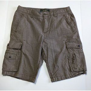 Old Navy Cargo Shorts Men's Size 33 Brown Plaid Drawstring Outdoors Work